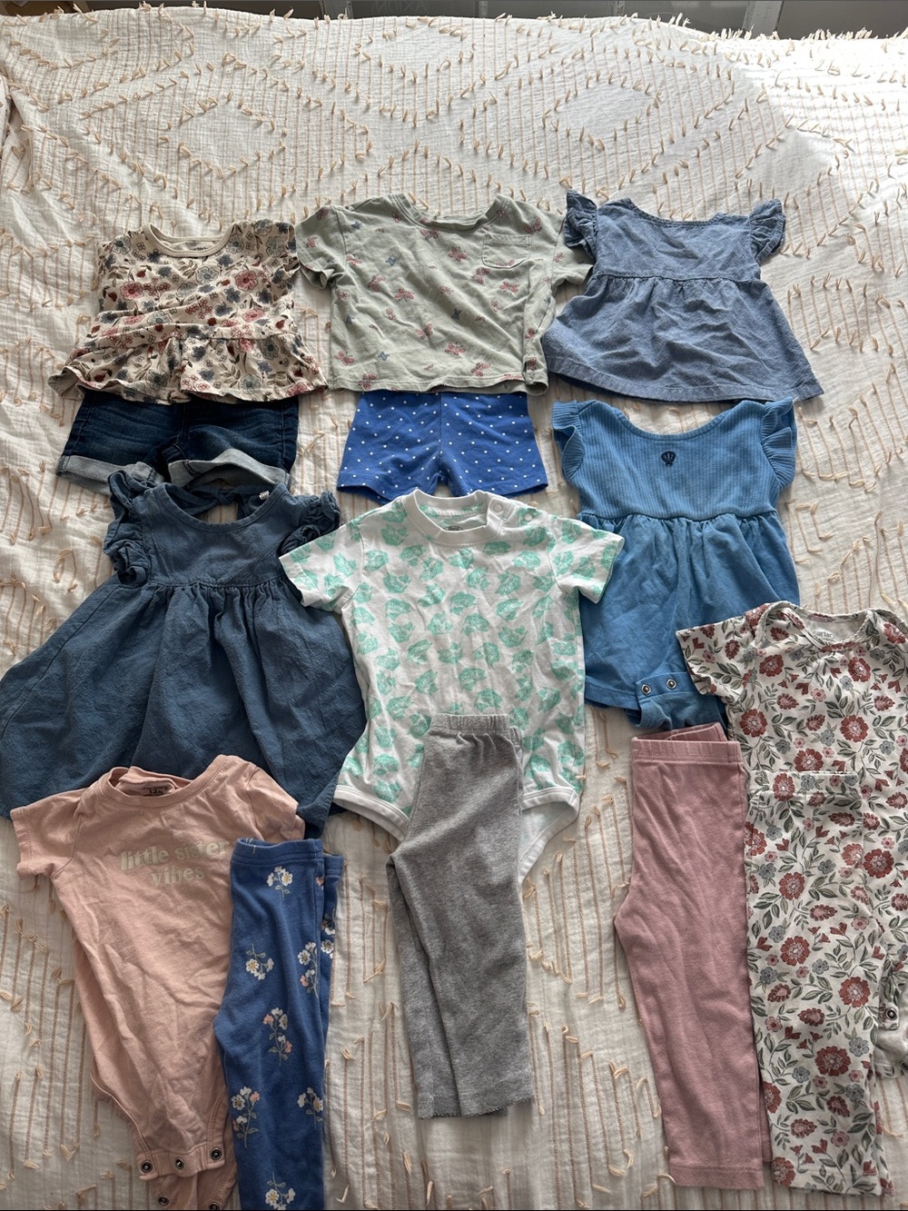 Mixed Baby Girl Clothing Lot - Blues, Pink, Floral